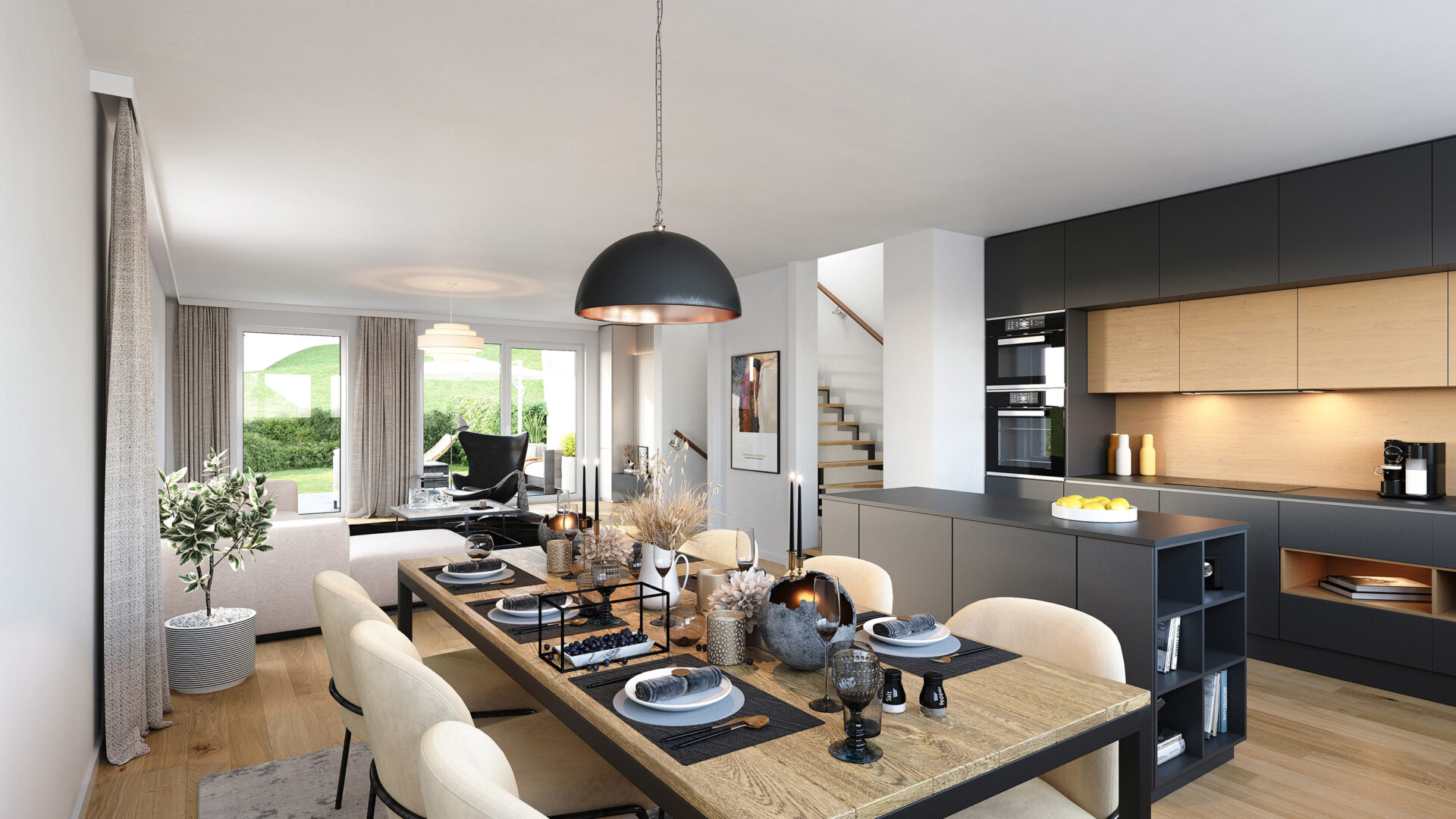 Visualisierung Bernstein Quartier Wohnzimmer