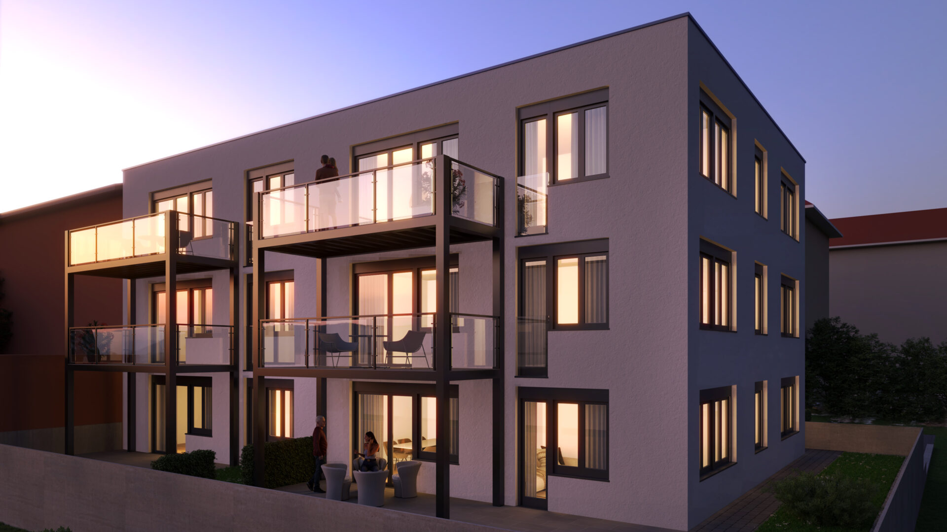 Visualisierung Südseite Dämmerung